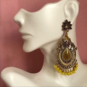 Vintage Yellow Drop Earrings